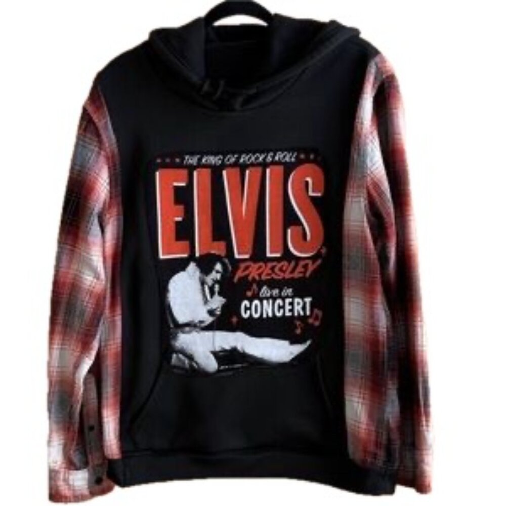 ELVIS PRESLEY - UPCYCLED HOODIE SWEATSHIRT
